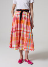 Ovs Full Midi Skirt With Check Pattern